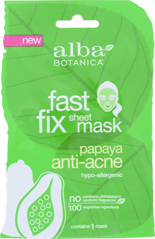 ALBA BOTANICA: Papaya Anti-Acne Fast Fix Sheet Mask, 1 ea