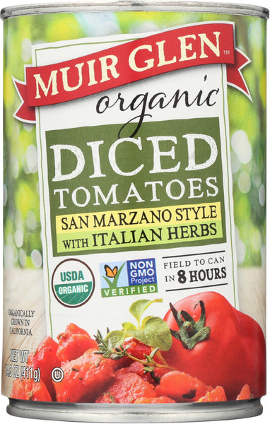 MUIR GLEN: Organic Diced Tomatoes With Italian Herbs, 14.5 oz