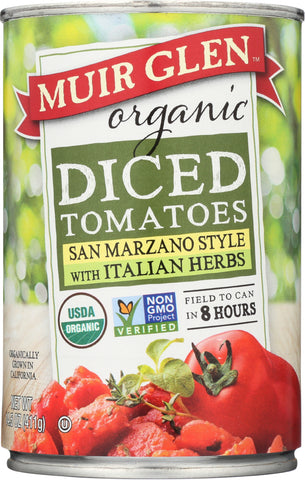 MUIR GLEN: Organic Diced Tomatoes With Italian Herbs, 14.5 oz