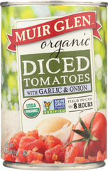 MUIR GLEN: Organic Diced Tomatoes With Garlic And Onion, 14.5 oz