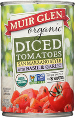 MUIR GLEN: Organic Diced Tomatoes With Basil And Garlic, 14.5 oz