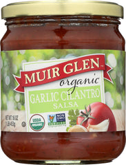 MUIR GLEN: Organic Medium Salsa Garlic Cilantro, 16 oz