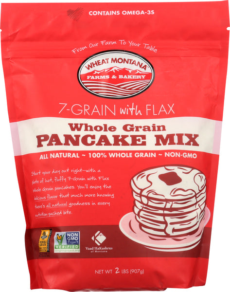 WHEAT MONTANA: Pancake Mix Whole Grain 7-Grain with Flax, 2 lb