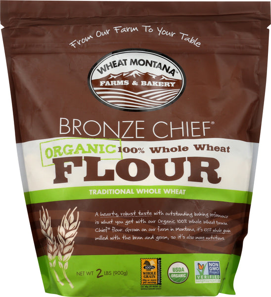 WHEAT MONTANA: Organic Whole Wheat Bronze Chief Flour, 2 Lb