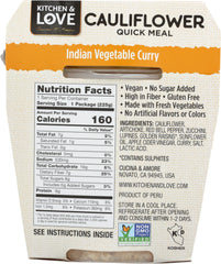 CUCINA & AMORE: Cauliflower Meal Indian Vegetable Curry, 7.9 oz