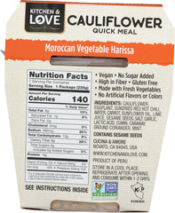 CUCINA & AMORE: Meal Cauliflower Moroccan Vegetable Harissa, 7.9 oz