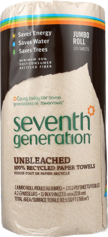 SEVENTH GENERATION: Paper Towels Brown 1 Roll, 1 ea