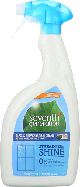 SEVENTH GENERATION: Natural Glass & Surface Cleaner Free & Clear, 32 oz