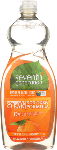 SEVENTH GENERATION: Natural Dish Liquid Clementine Zest & Lemongrass, 25 oz