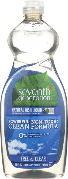 SEVENTH GENERATION: Natural Dish Liquid Free & Clear, 25 oz