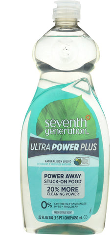 SEVENTH GENERATION: Ultra Power Plus Fresh Citrus Scent Dish Liquid, 22 oz