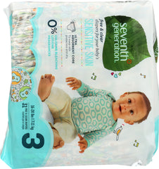 SEVENTH GENERATION: Baby Free & Clear Diapers Size 3 16-28 lbs, 31 pc