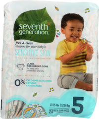 SEVENTH GENERATION: Baby Free & Clear Diapers Size 5 27 Plus Pounds, 23 pc