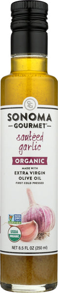 SONOMA GOURMET: Oil Olive Extra Virgin Garlic Organic, 8.5 oz