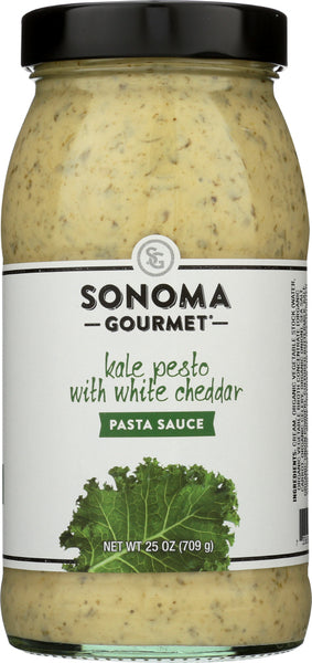 SONOMA GOURMET: Sauce Pasta Kale Pesto White Cheddar, 25 OZ