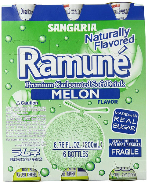 SANGARIA: Soda Ramune Melon Premium Carbonated, 40.56 oz