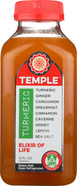 TEMPLE TURMERIC: Elixir of Life Beverage, 12 oz