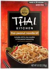 THAI KITCHEN: Thai Peanut Noodle Kit Stir Fry Rice Noodles & Thai Peanut Seasoning, 5.5 oz