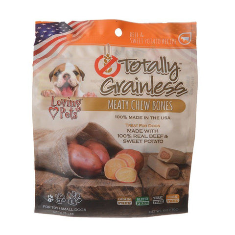 Loving Pets Totally Grainless Meaty Chew Bones - Beef & Sweet Potato