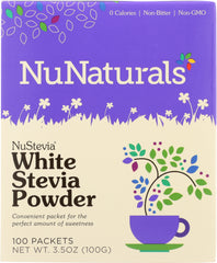 NUNATURALS INC: White Stevia Powder Sweetener 100, 100 pk