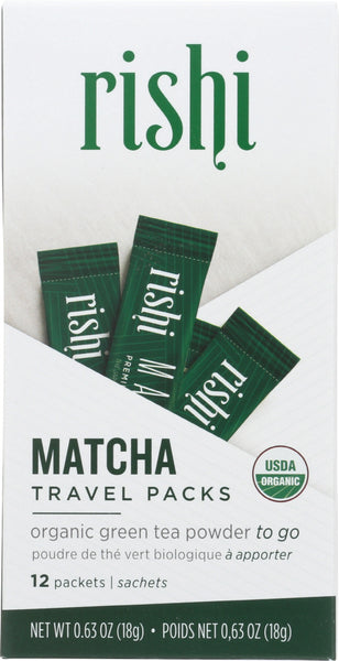 RISHI TEA: Matcha Tea Powder Travel Packs, 18 gm