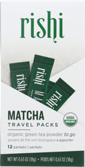 RISHI TEA: Matcha Tea Powder Travel Packs, 18 gm