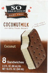 SO DELICIOUS: Frozen Sandwiches Mini Coconut 8 Pack, 18.4 oz