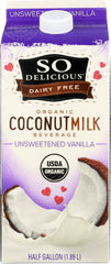 SO DELICIOUS: Coconut Milk Beverage Unsweetened Vanilla, 64 oz