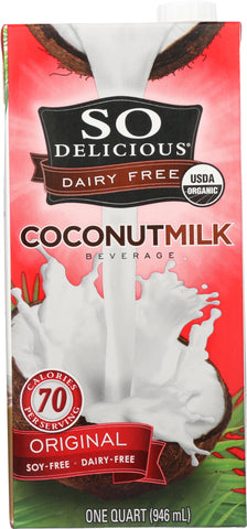 SO DELICIOUS: Organic Coconut Milk Dairy Free Original, 32 Oz