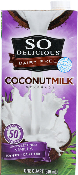 SO DELICIOUS: Beverage Milk Coconut Unsweetened Vanilla, 32 fo