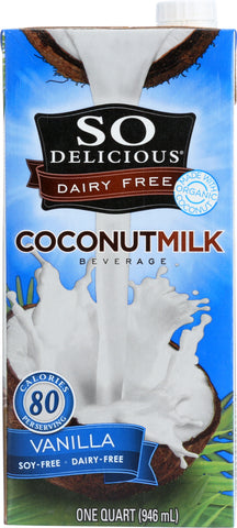 SO DELICIOUS: Coconut Milk Dairy Free Vanilla, 32 Oz