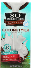 SO DELICIOUS: Coconut Milk Beverage Original Sugar Free, 32 Oz