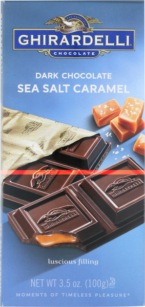 GHIRARDELLI: Chocolate Bar Dark Sea Salt Caramel, 3.5 oz