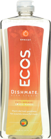EARTH FRIENDLY: Dishmate Apricot Dishwashing Liquid, 25 oz