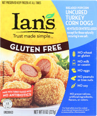 IAN'S NATURAL FOODS: Breaded Popcorn Turkey Corn Dogs, 8 oz