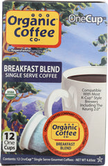 ORGANIC COFFEE CO.: One Cup Breakfast Blend Coffee, 12 One Cups