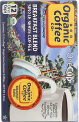 ORGANIC COFFEE CO.: One Cup Breakfast Blend Coffee, 12 One Cups