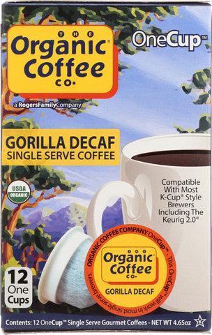ORGANIC COFFEE CO: Gorilla Decaf Single Serve Coffee, 12 pcs