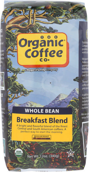 ORGANIC COFFEE CO: Coffee Bean Breakfast Organic, 12 oz