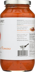 DAVES GOURMET: Creamy Parmesan Romano Pasta Sauce, 25 oz