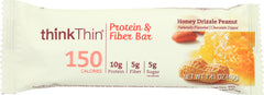 THINKTHIN: Lean Protein and Fiber Bar Honey Drizzle Peanut, 1.41 oz