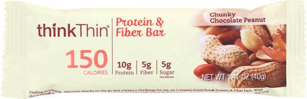 THINKTHIN: Lean Protein and Fiber Bar Chunky Chocolate Peanut, 1.41 oz