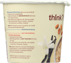 THINKTHIN: Protein and Fiber Hot Oatmeal Madagascar Vanilla with Almonds and Pecans, 1.76 oz
