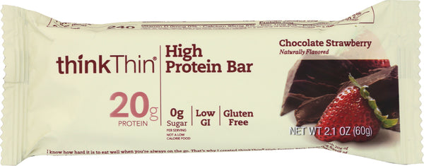 THINK THIN: High Protein Bar Chocolate Strawberry, 2.1 oz