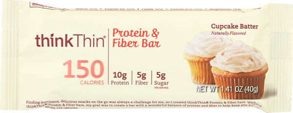 THINK THIN: Bar Protein Fiber Cupcake Butter, 1.41 oz