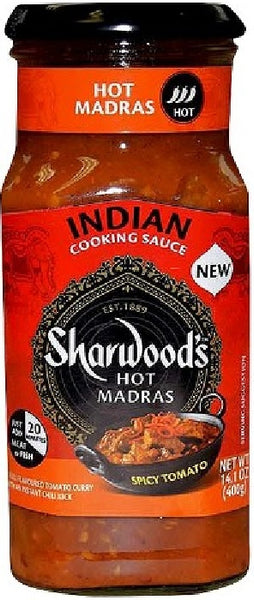 SHARWOODS: Sauce Cooking Hot Madras, 14.1 oz