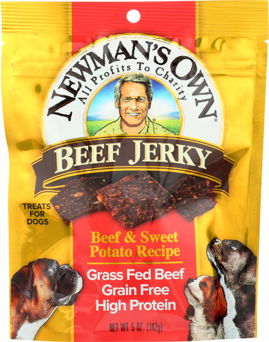 NEWMANS OWN ORGANIC: Dog Treat Beef Jerky  Beef Sweet Potato, 5 oz