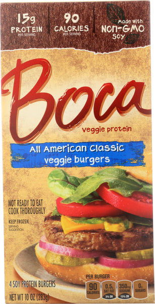 BOCA: All American Classic Veggie Burgers, 10 oz