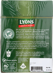 LYONS: Tea Bags 80s, Original, 8.8 oz