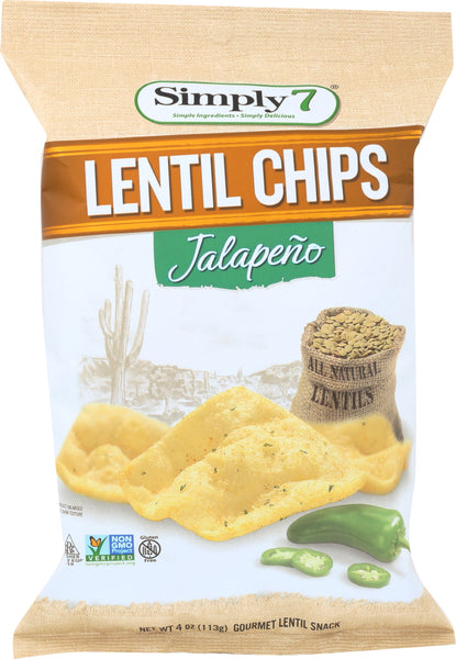 SIMPLY 7: Lentil Chips Jalapeño Naturally Spicy, 4 oz